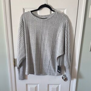 Simply Vera Vera Wang Light Gray Ribbed Sweater